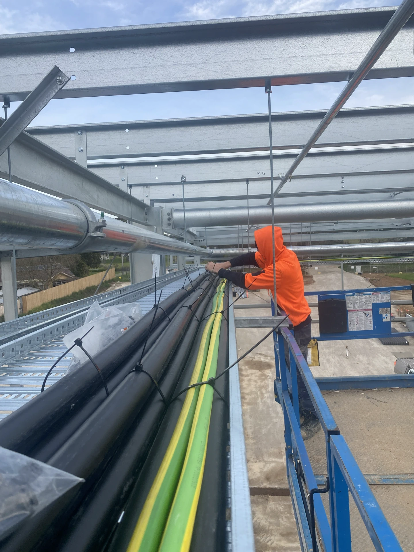 Electrical Cable Tray Installation Worker
