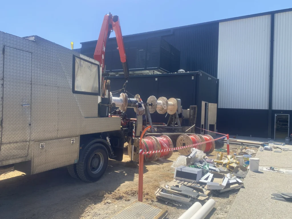 Industrial Cable Reel Installation Site