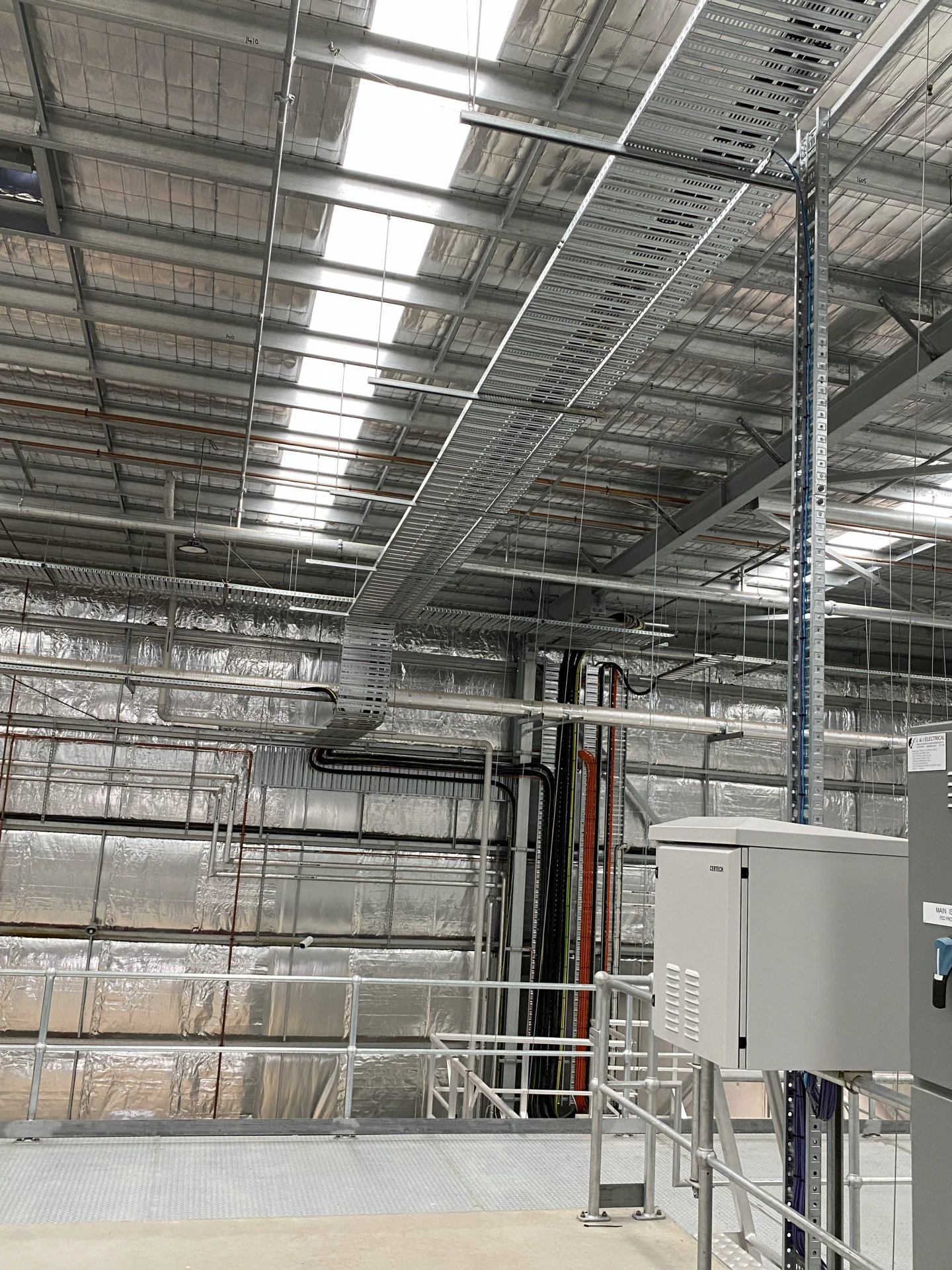 Industrial Cable Tray Overhead Installation Warehouse
